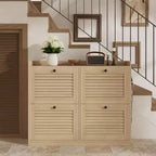 Shoe Storage Cabinet with 4 Flip Drawers, Large Freestanding Hidden Shoe Rack Organizer, Entryway Shoe Organizer Cabinet for Living Room Bedroom