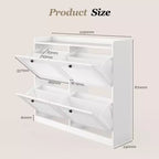 Shoe Storage Cabinet with 4 Flip Drawers, Large Freestanding Hidden Shoe Rack Organizer, Entryway Shoe Organizer Cabinet for Living Room Bedroom