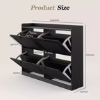 Shoe Storage Cabinet with 4 Flip Drawers, Large Freestanding Hidden Shoe Rack Organizer, Entryway Shoe Organizer Cabinet for Living Room Bedroom