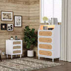 4-Drawer White Particle Board 29.92in. W Chest of Drawer