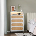 4-Drawer White Particle Board 29.92in. W Chest of Drawer