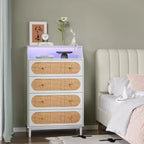 4-Drawer White Particle Board 29.92in. W Chest of Drawer