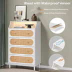 4-Drawer White Particle Board 29.92in. W Chest of Drawer