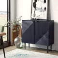 2 - Door Fluted Accent Cabinet with Adjustable Shelves