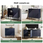 2 - Door Fluted Accent Cabinet with Adjustable Shelves