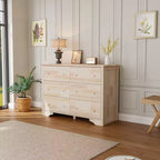 6-Drawer Natural MDF (Medium-Density Fiberboard) 47.24in. W Chest of Drawer