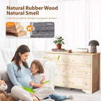 6-Drawer Natural MDF (Medium-Density Fiberboard) 47.24in. W Chest of Drawer