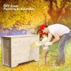 6-Drawer Natural MDF (Medium-Density Fiberboard) 47.24in. W Chest of Drawer