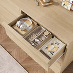 6 Drawer Dresser with Large Storage , Natural Oak 6 Chest of Drawers for Bedroom, Wooden Dresser Organizer for Living Room, Entryway