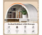 71 Tall Arched Storage Cabinet with Glass Doors & Drawers for Living Room