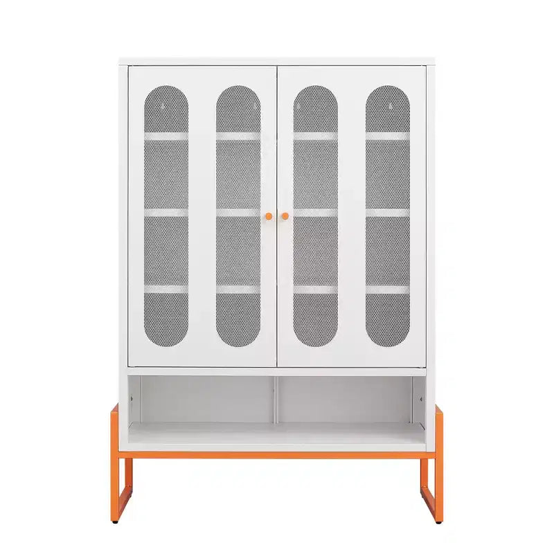 Shoe Organizer, Shoe Cabinet with 2 Double-sided Mesh Doors and Movable Double-layer Partitions, Cabinet for Living Room, Hallway