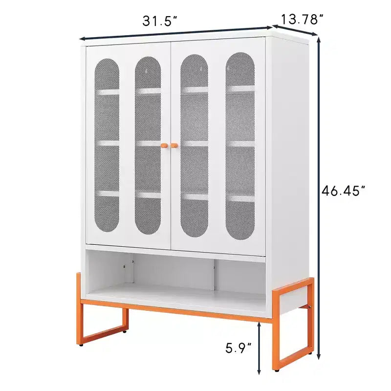 Shoe Organizer, Shoe Cabinet with 2 Double-sided Mesh Doors and Movable Double-layer Partitions, Cabinet for Living Room, Hallway