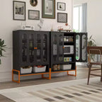 Shoe Organizer, Shoe Cabinet with 2 Double-sided Mesh Doors and Movable Double-layer Partitions, Cabinet for Living Room, Hallway