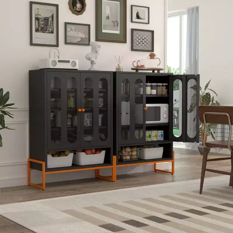 Shoe Organizer, Shoe Cabinet with 2 Double-sided Mesh Doors and Movable Double-layer Partitions, Cabinet for Living Room, Hallway