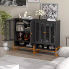 Shoe Organizer, Shoe Cabinet with 2 Double-sided Mesh Doors and Movable Double-layer Partitions, Cabinet for Living Room, Hallway