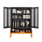 Shoe Organizer, Shoe Cabinet with 2 Double-sided Mesh Doors and Movable Double-layer Partitions, Cabinet for Living Room, Hallway