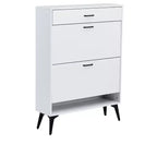Shoe Cabinet, Storage Cabinet with 3 Metal Handle Drawers and 1 Open Shelf, Cabinet for Entryway