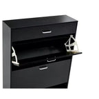Shoe Cabinet, Storage Cabinet with 3 Metal Handle Drawers and 1 Open Shelf, Cabinet for Entryway