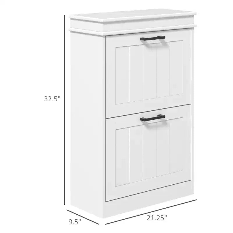 Shoe Cabinet, Shoe Storage with 2 Flip Drawers and Adjustable Shelves for 10 Pairs of Shoes, Shoe Organizer for Entryway, Hallway