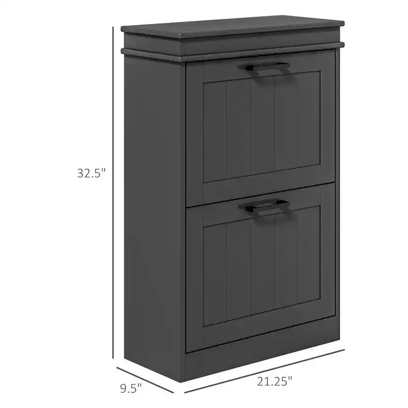 Shoe Cabinet, Shoe Storage with 2 Flip Drawers and Adjustable Shelves for 10 Pairs of Shoes, Shoe Organizer for Entryway, Hallway