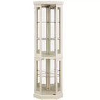Corner Curio Cabinet with 2 Glass Doors and Adjustable Tempered Glass Shelves, Corner Cabinet for Living Room, Kitchen