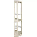 Corner Curio Cabinet with 2 Glass Doors and Adjustable Tempered Glass Shelves, Corner Cabinet for Living Room, Kitchen
