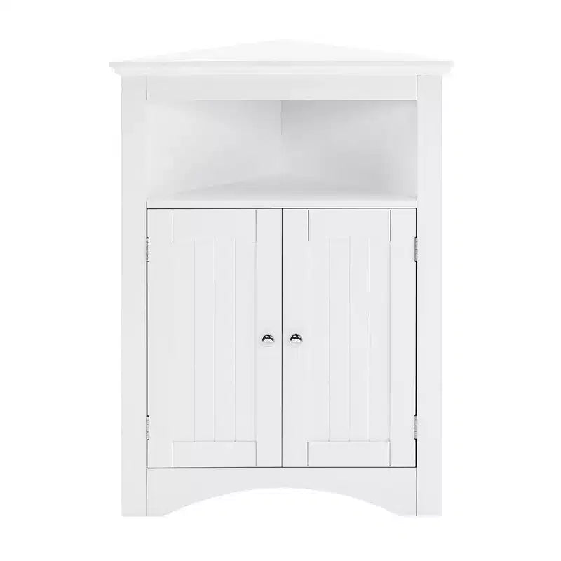 Corner Cabinet, Freestanding Corner Cabinet with 2 Doors and 3 Shelves, Free Standing Cabinet for Kitchen, Living Room
