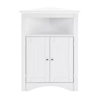 Corner Cabinet, Freestanding Corner Cabinet with 2 Doors and 3 Shelves, Free Standing Cabinet for Kitchen, Living Room