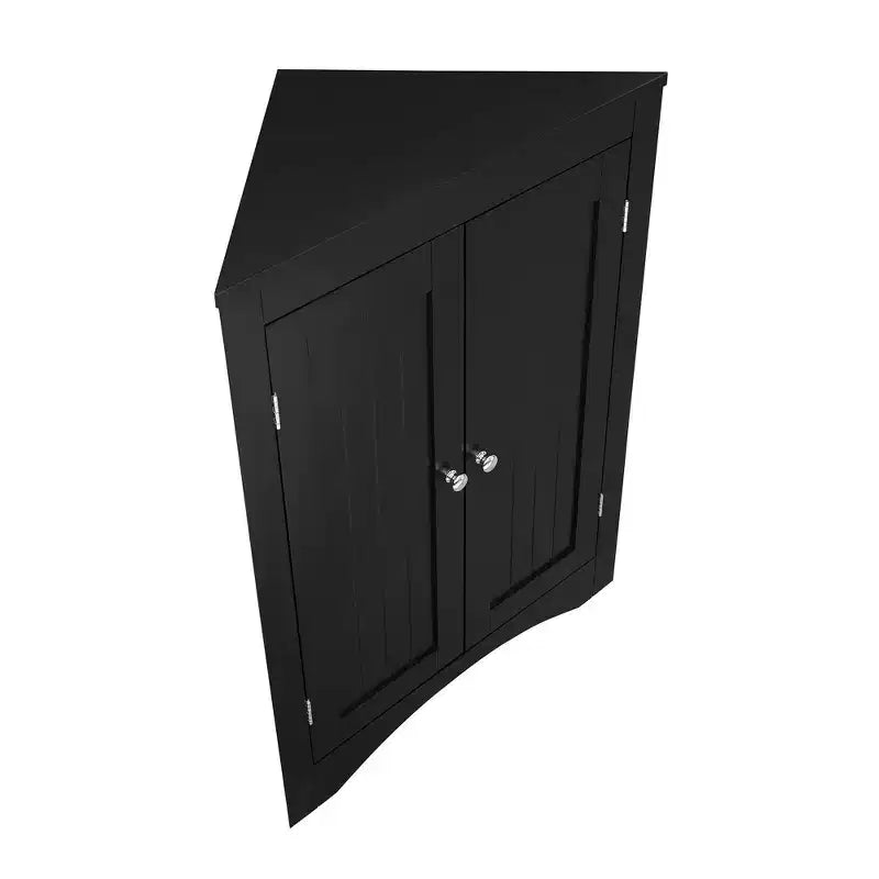 Corner Cabinet, Freestanding Corner Cabinet with 2 Doors and 3 Shelves, Free Standing Cabinet for Kitchen, Living Room