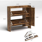 Shoe Cabinet, Freestanding Shoe Organizer with 2 Flip Drawers, Shoe Storage Cabinet for Entryway, Living Room, Hallway, Brown