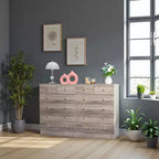 6-Drawer Gray Particle Board 25.98in. W Chest of Drawer