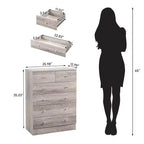 6-Drawer Gray Particle Board 25.98in. W Chest of Drawer