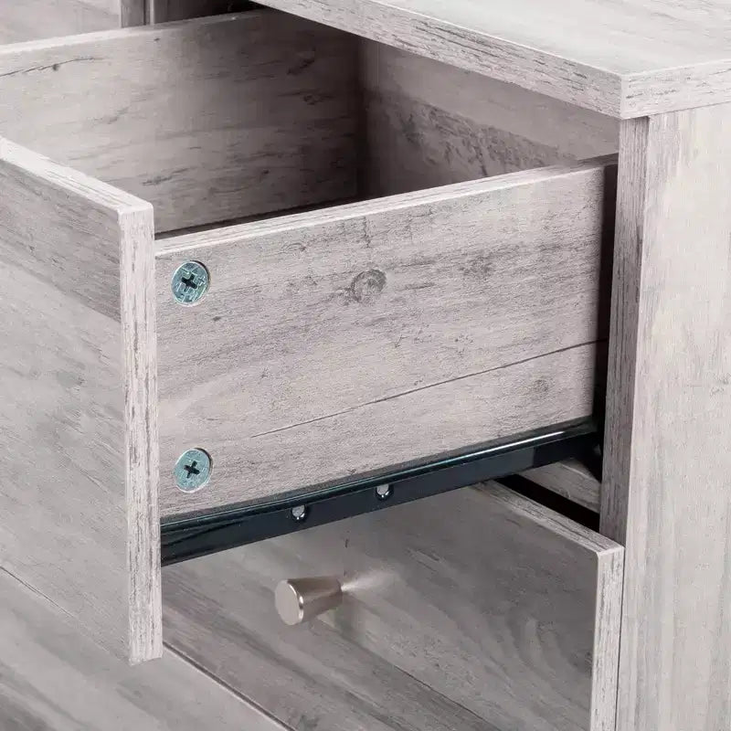 6-Drawer Gray Particle Board 25.98in. W Chest of Drawer