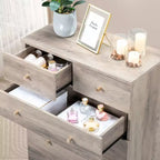 6-Drawer Gray Particle Board 25.98in. W Chest of Drawer