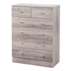 6-Drawer Gray Particle Board 25.98in. W Chest of Drawer