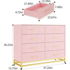 Dresser with 8 Drawers for Bedroom Large Storage Tower Wooden Chest of Drawers with 8 Storage Drawer for Bedroom Wide with Drawer Organizer Dresser