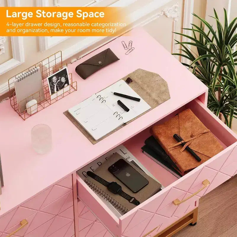 Dresser with 8 Drawers for Bedroom Large Storage Tower Wooden Chest of Drawers with 8 Storage Drawer for Bedroom Wide with Drawer Organizer Dresser