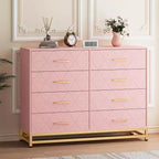 Dresser with 8 Drawers for Bedroom Large Storage Tower Wooden Chest of Drawers with 8 Storage Drawer for Bedroom Wide with Drawer Organizer Dresser