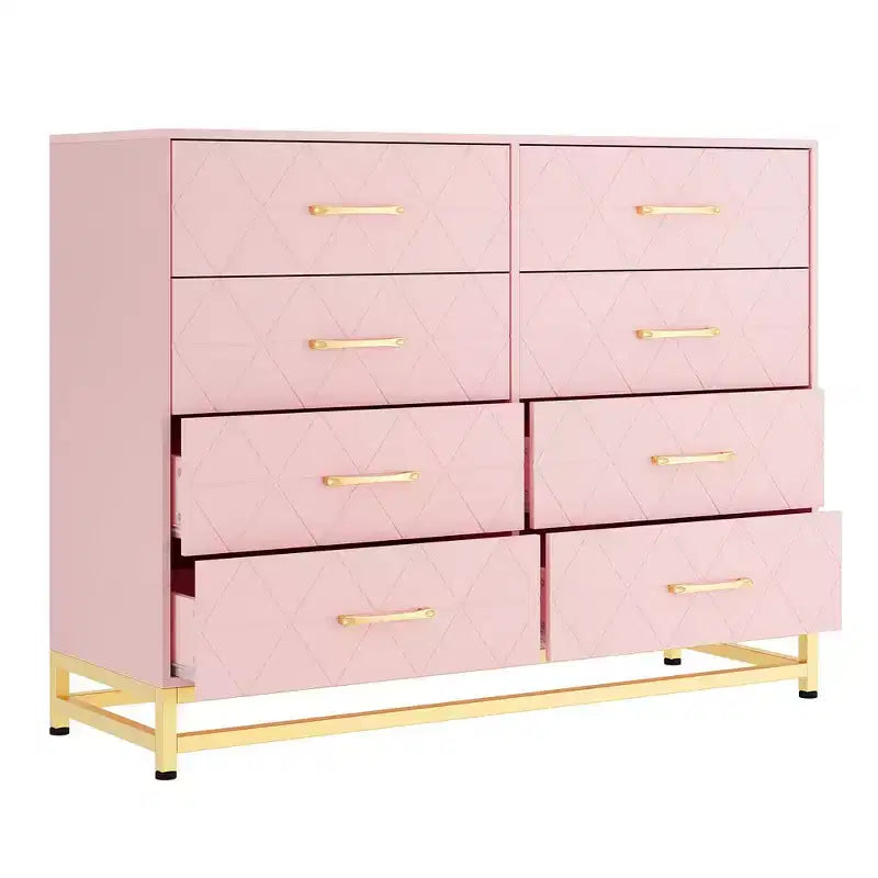 Dresser with 8 Drawers for Bedroom Large Storage Tower Wooden Chest of Drawers with 8 Storage Drawer for Bedroom Wide with Drawer Organizer Dresser