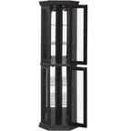 Lighted Corner Curio Cabinet - Glass Display Shelf with Tempered Glass Doors, Adjustable Shelving- Ideal Bar Cabinet for Home Decor-BLACK