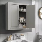 Bathroom Storage Cabinet Wooden Wall-Mounted Cabinets for Home, Small Space, Gray, 26*22*8in