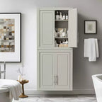 Bathroom Storage Cabinet Wooden Wall-Mounted Cabinets for Home, Small Space, Gray, 26*22*8in