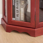 Lighted Corner Curio Cabinet with Tempered Glass Doors & Shelves - Elegant Display Storage for Living Room & Bedroom Decor
