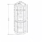 Lighted Corner Curio Cabinet with Tempered Glass Doors & Shelves - Elegant Display Storage for Living Room & Bedroom Decor