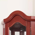 Lighted Corner Curio Cabinet with Tempered Glass Doors & Shelves - Elegant Display Storage for Living Room & Bedroom Decor