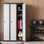 72 Heavy-Duty Steel Locker with Keys, Industrial Storage Cabinet with Adjustable Shelves & Ventilation for Gym, Office, School, Home Use
