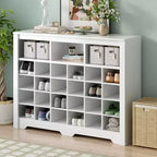 Sleek Shoe Cabinet with Curved Base, Shoe Rack with 24 Shoe, Shoe Cabinet Storage For Entryway, Living Room, Hallway
