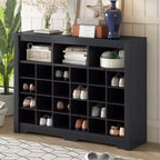 Sleek Shoe Cabinet with Curved Base, Shoe Rack with 24 Shoe, Shoe Cabinet Storage For Entryway, Living Room, Hallway