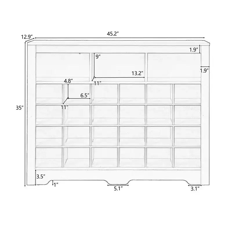 Sleek Shoe Cabinet with Curved Base, Shoe Rack with 24 Shoe, Shoe Cabinet Storage For Entryway, Living Room, Hallway