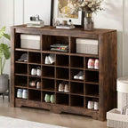 Sleek Shoe Cabinet with Curved Base, Shoe Rack with 24 Shoe, Shoe Cabinet Storage For Entryway, Living Room, Hallway
